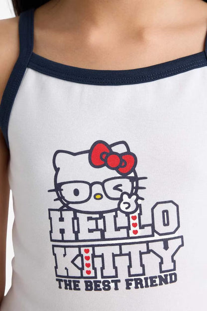 Girl Slim Fit Hello Kitty Licensed Ribana Tank Top - -