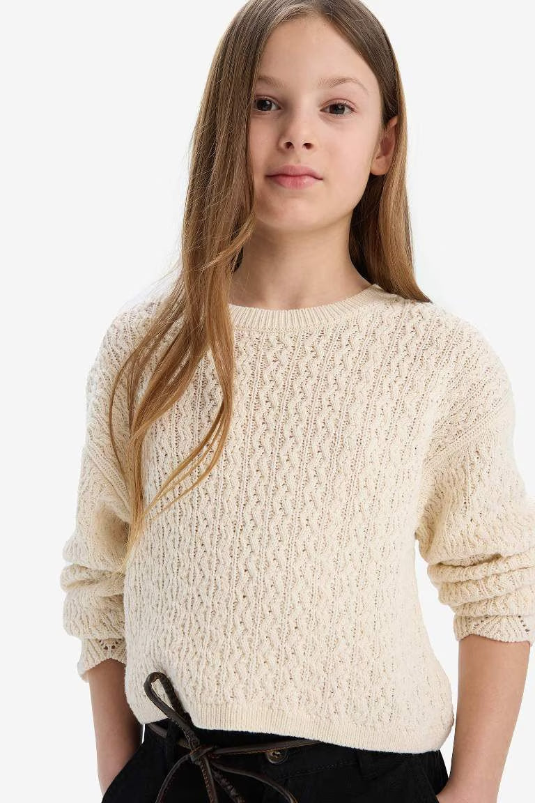 Girl Standard Fit Crew Neck Pullover - -