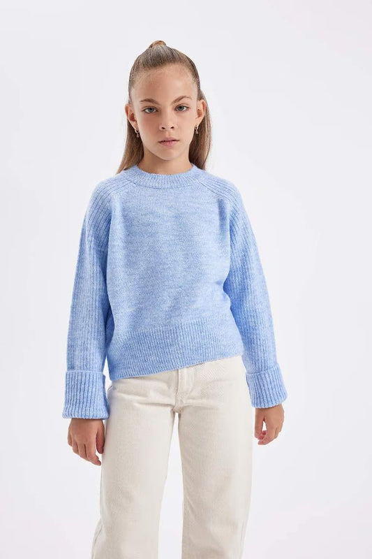 Girl Regular Fit Crew Neck Pullover - -