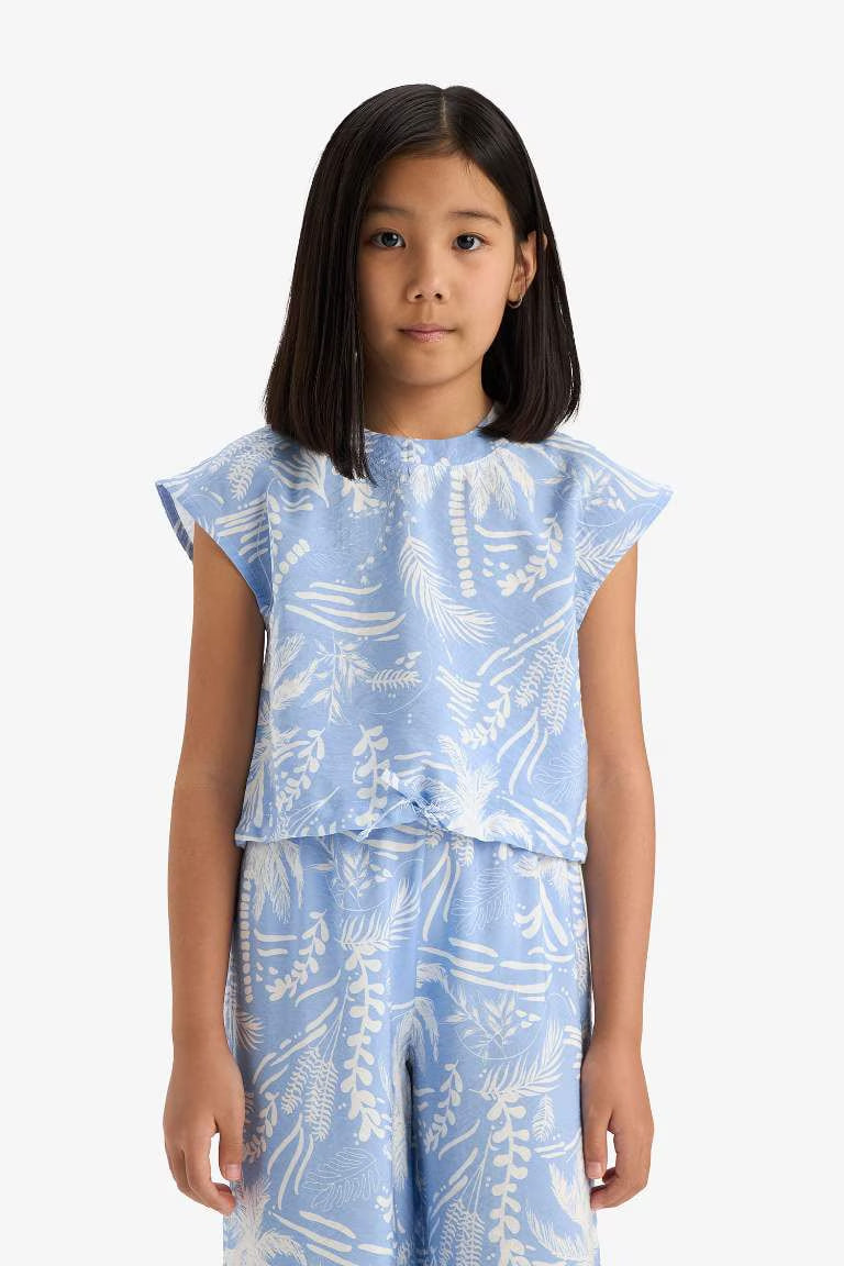 Girl Short Sleeve Blouse - -