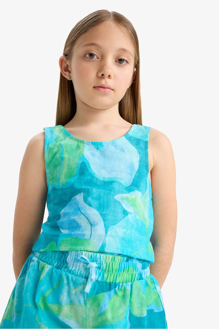 Girl Short Sleeve Blouse - - Floral