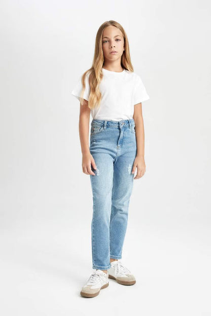 Girl Skinny Fit Ripped Detailed Pocketed Jeans - -
