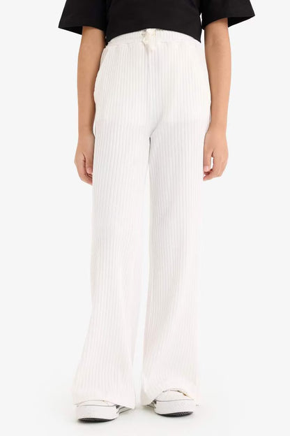 Girl Wide Leg Trousers - - Ecru