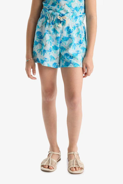 Girl Elastic Waist Shorts - -