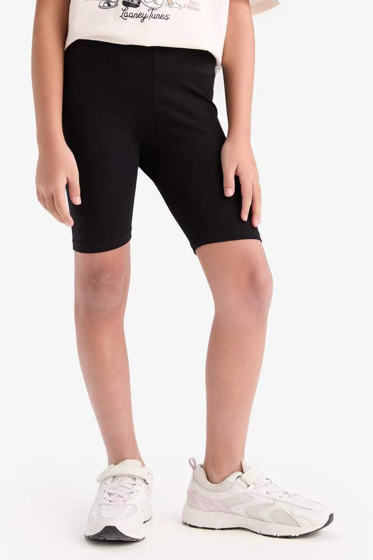 Girl Biker Short Leggings - - Black