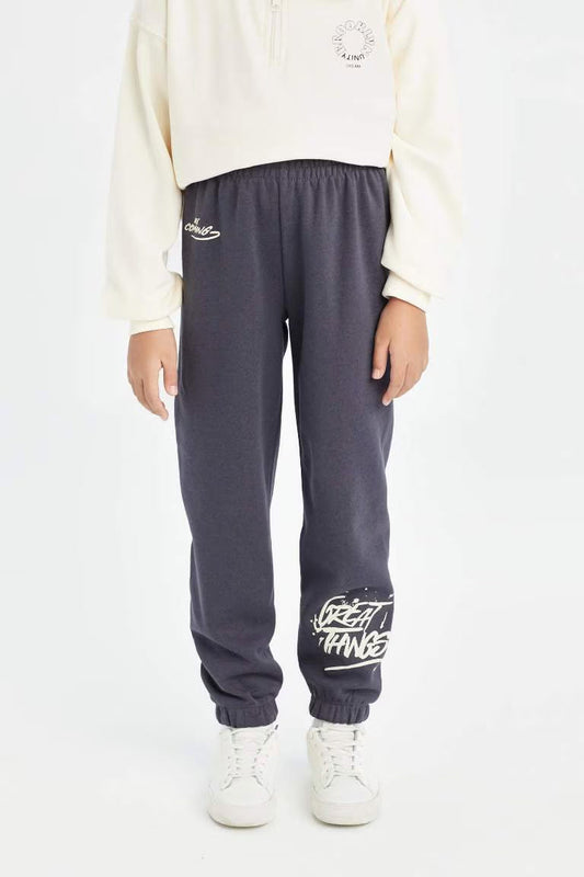 Girl Printed Elastic Waist Jogger Sweatpants - -
