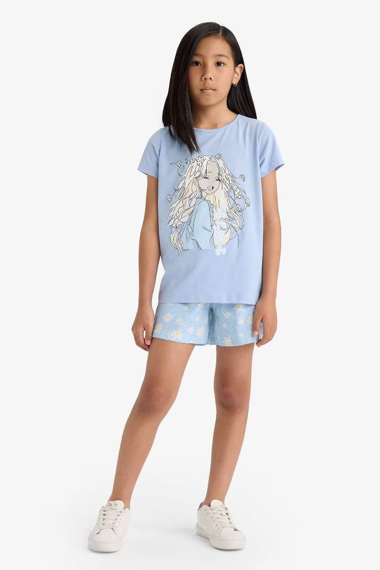 Girl Regular Fit Printed 2 Piece Pajama Set - -
