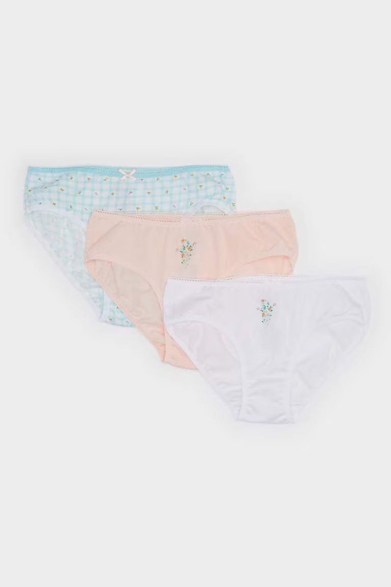 Girl Floral 3 Piece Slip Panties - -