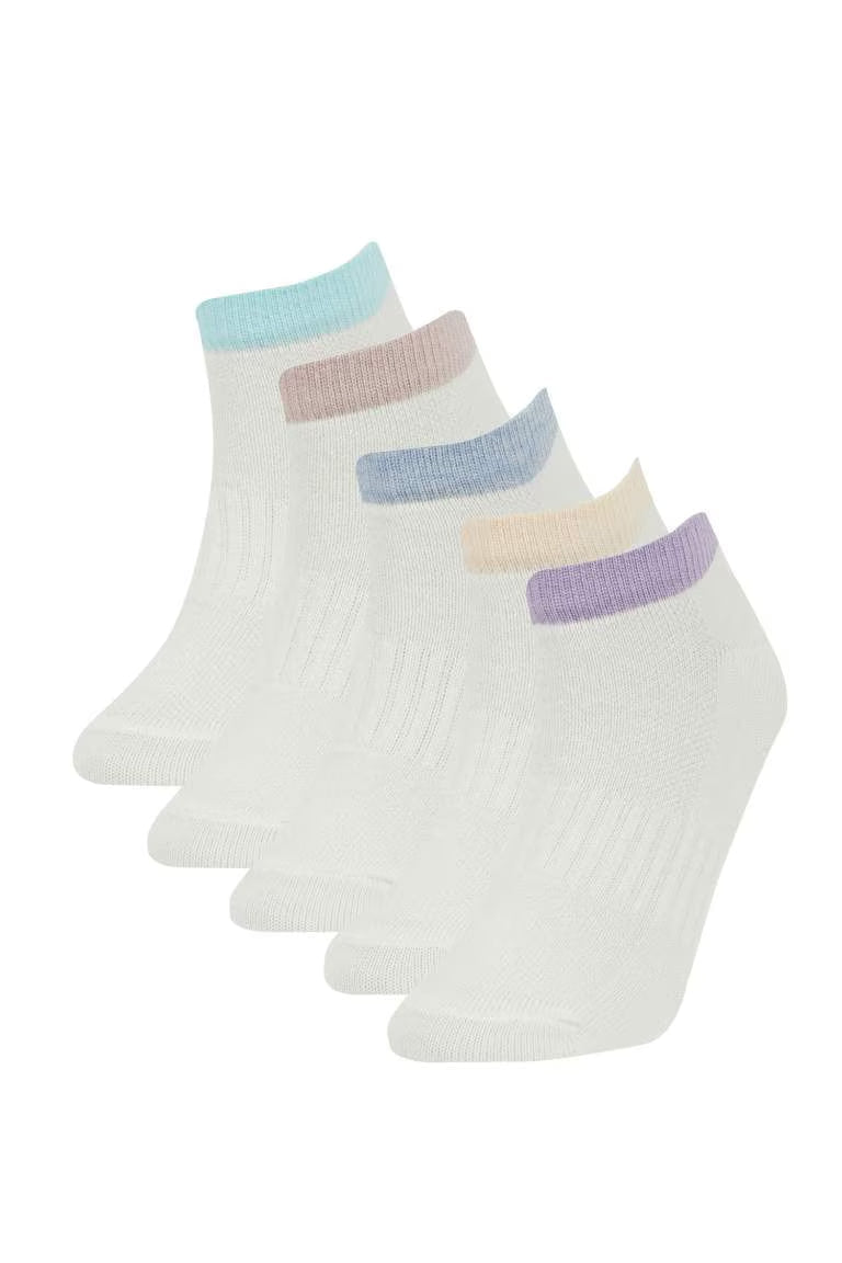 Girl 5 Piece Short Socks - - Multicolor