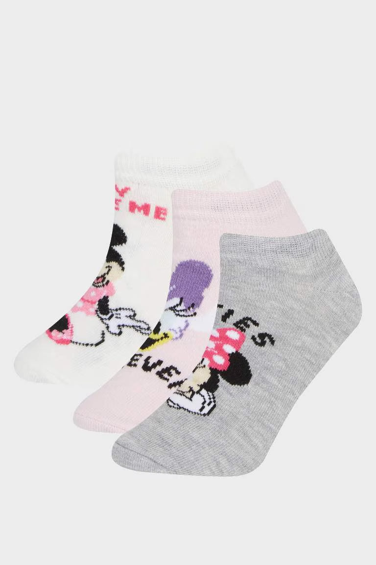 Girl Mickey Mouse Licensed 3 piece Short Socks - - Multicolor