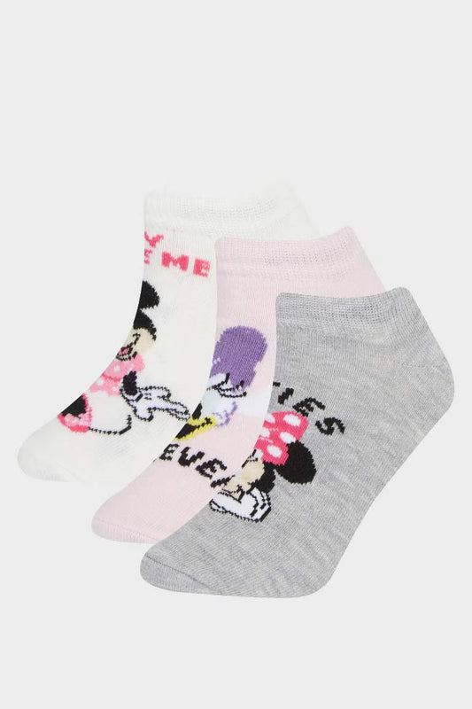 Girl Mickey Mouse Licensed 3 piece Short Socks - - Multicolor