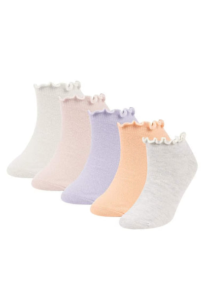 Girl 5 Piece Short Socks - - Multicolor