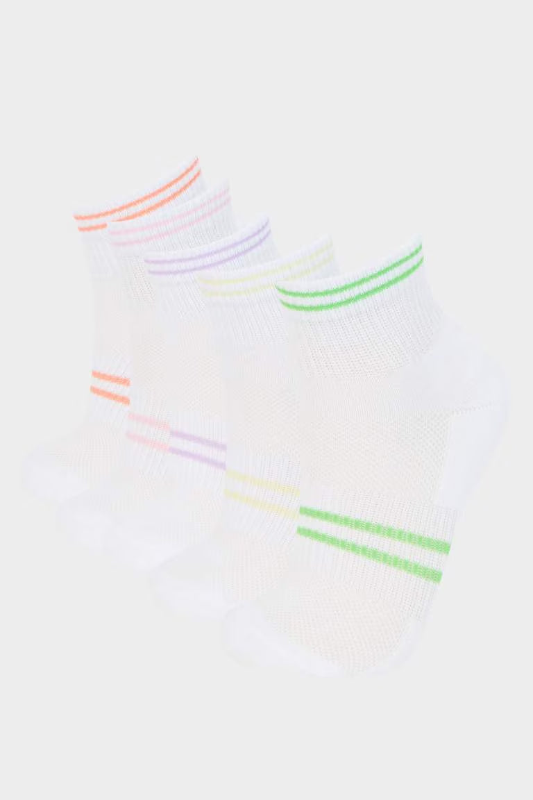 Girl 5 Piece Short Socks - - Multicolor