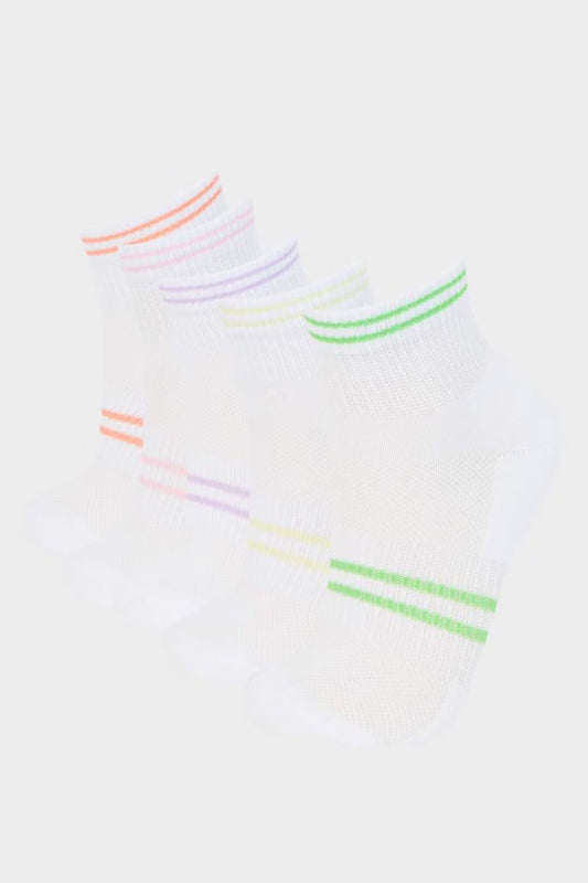 Girl 5 Piece Short Socks - - Multicolor