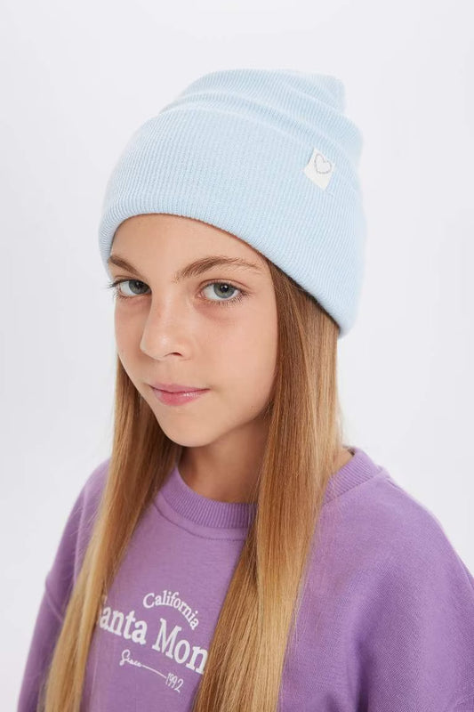 Girl Knitted Beanie - - sky 5-9