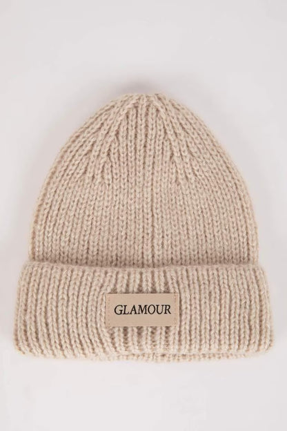 Girl Woven Labeled Beret - - Beige 5-9