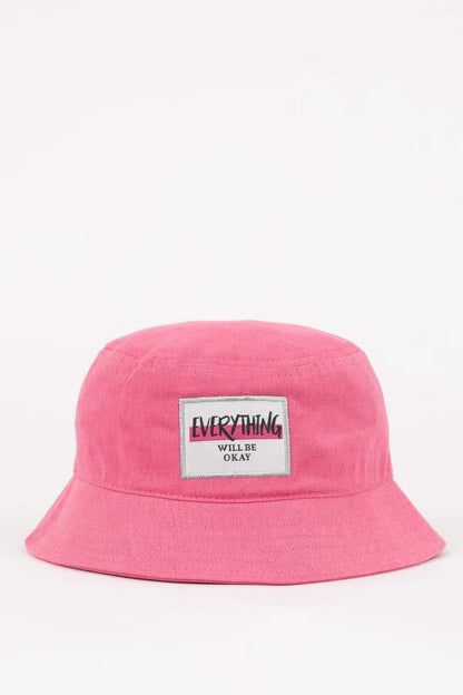 Girl Cotton Bucket Hat - - Pink Standard