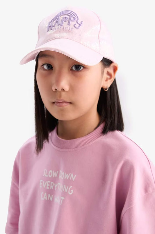 Girl Cotton Bucket Hat - - Pink 5-9
