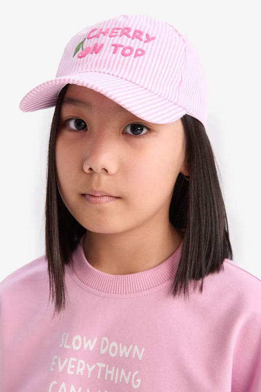 Girl Striped Cap - - Pink 5-9