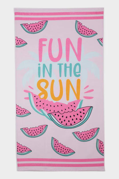 Baby Girl Patterned Towel - - Pink