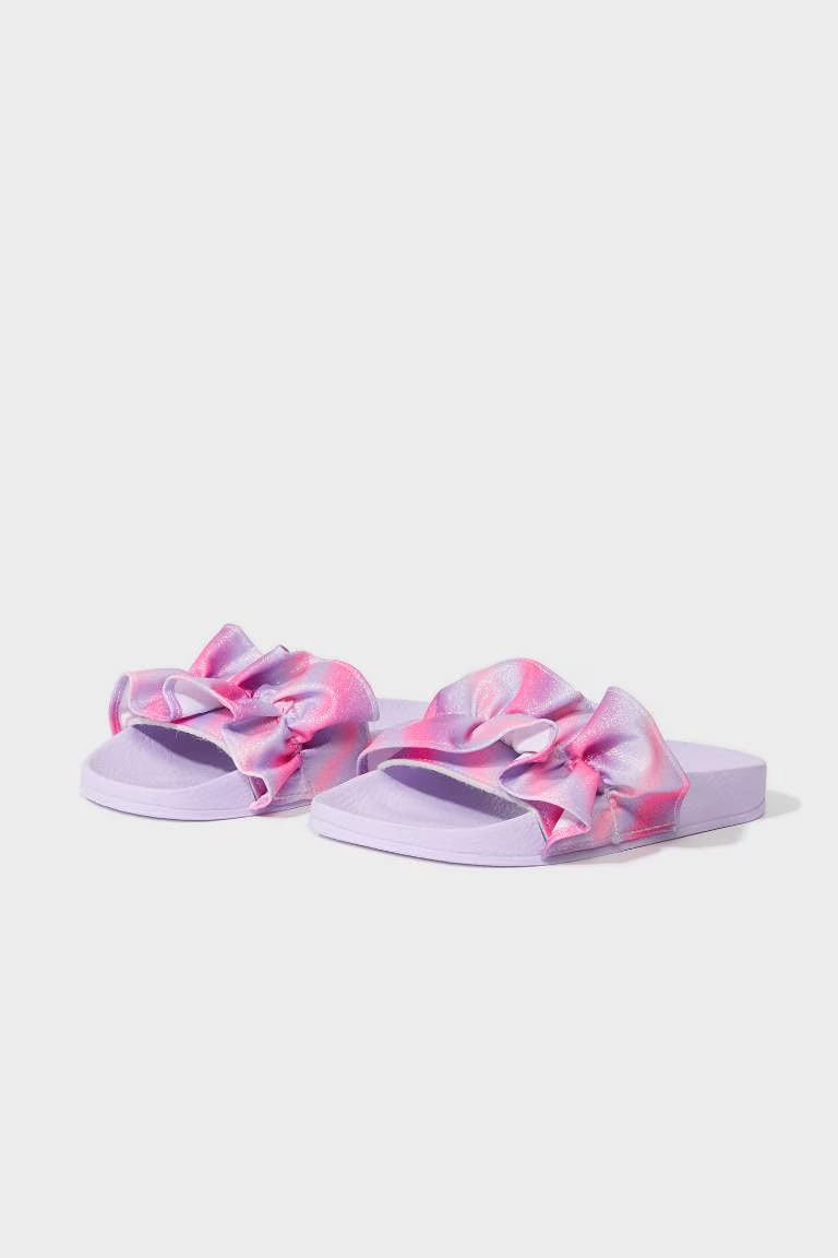 Girl Flat Sole Single Band Eva Slippers - - lavender