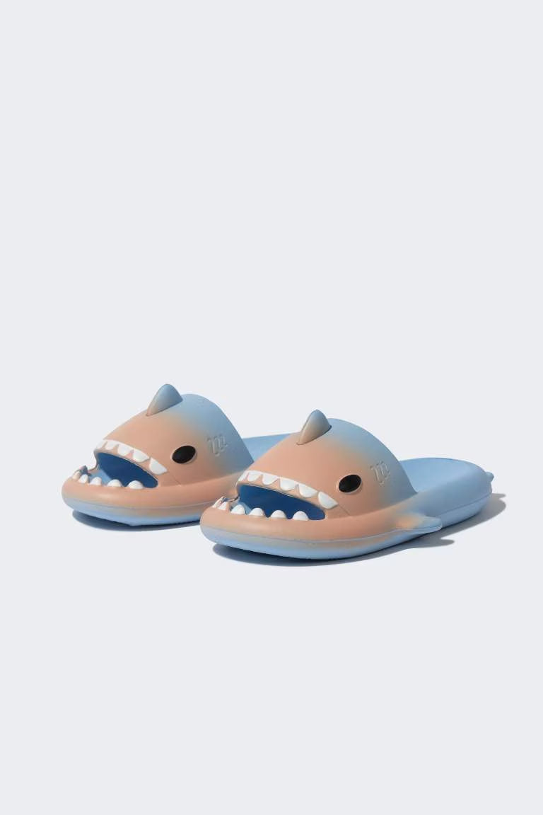 Girl High Sole Shark Eva Slippers - - peach