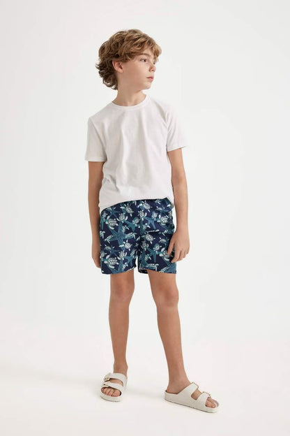 Boy Patterned Swim Shorts - -