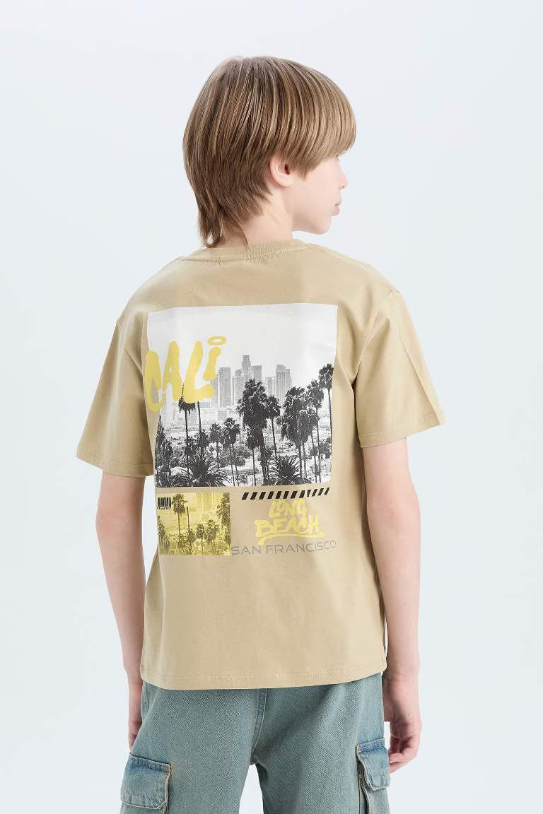 Boy Crew Neck Back Printed T-Shirt - -
