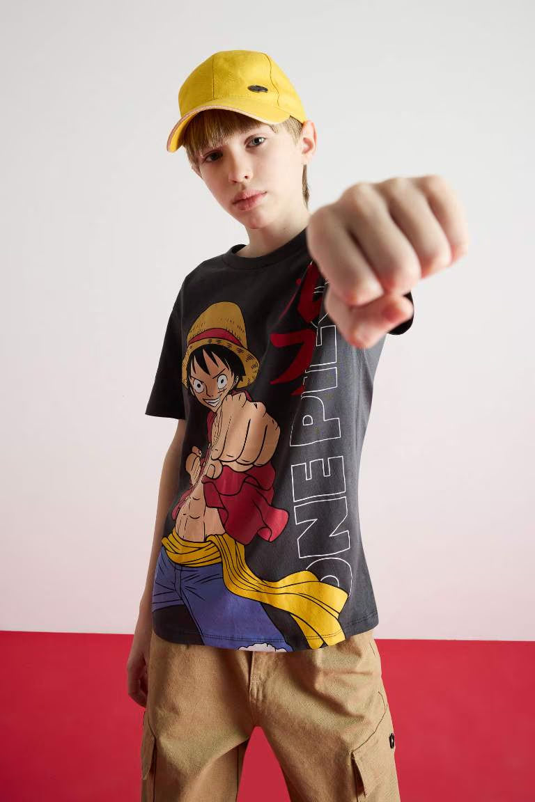 Boy One Piece Crew Neck Short Sleeve T-Shirt - - anthracite