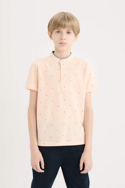 Boy Crew Neck Pique Polo T-Shirt - -
