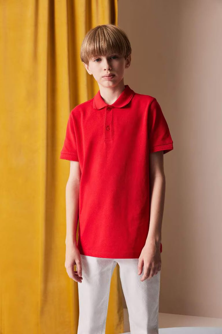Boy Pique Short Sleeve Polo T-Shirt - -