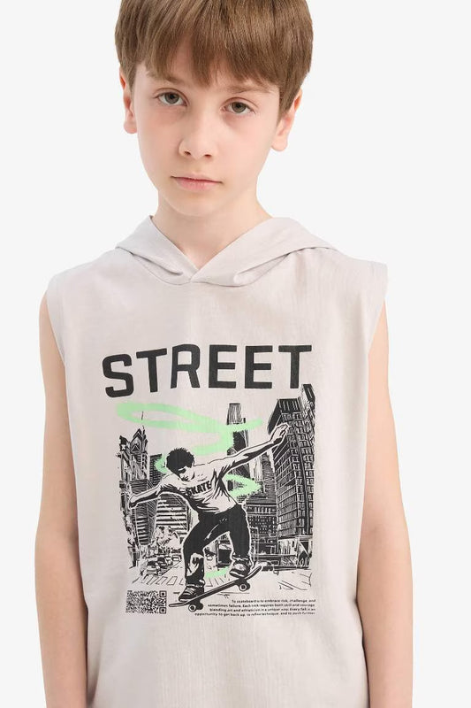 Boy Boxy Fit Printed Tank Top - -