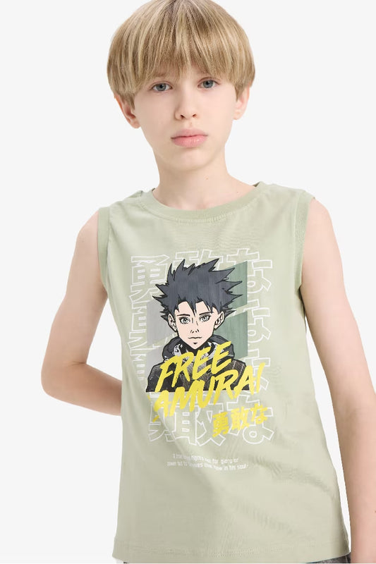 Boy Regular Fit Printed Tank Top - -