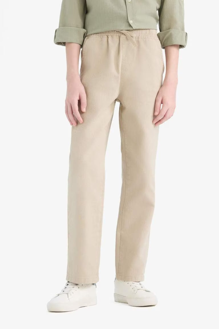 Boy Regular Fit Standard Leg Gabardine Trousers - -