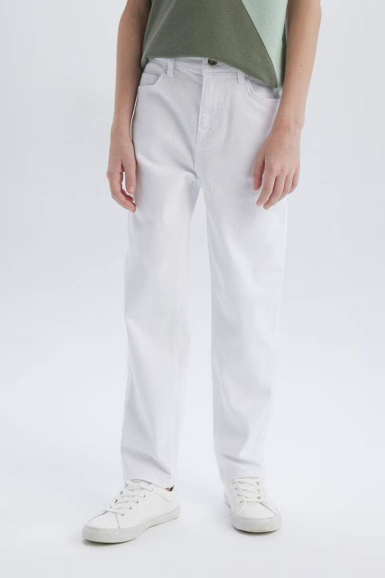 Boy Straight Fit Straight Leg Jeans - - White