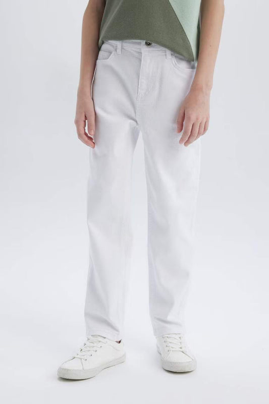 Boy Straight Fit Straight Leg Jeans - - White