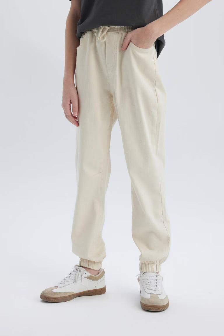 Boy Standard Leg Jogger Pants - - Ecru