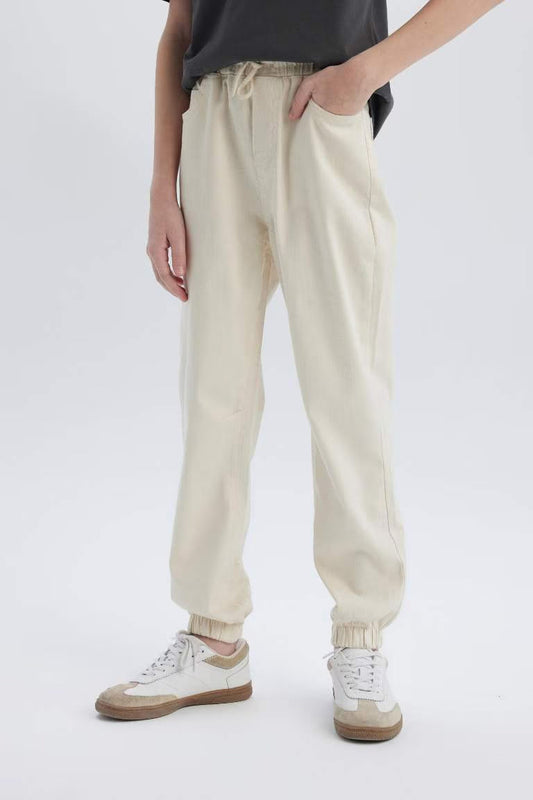 Boy Standard Leg Jogger Pants - - Ecru