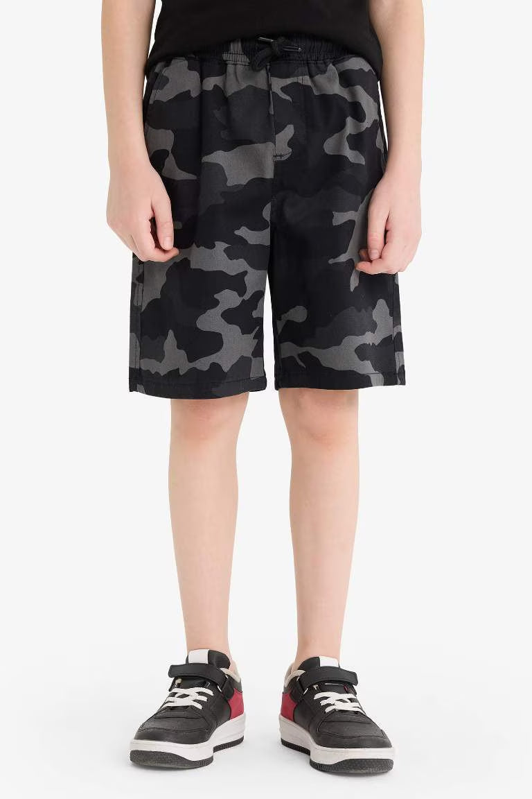 Boy Regular Fit Camouflage Patterned Shorts - - Camouflage