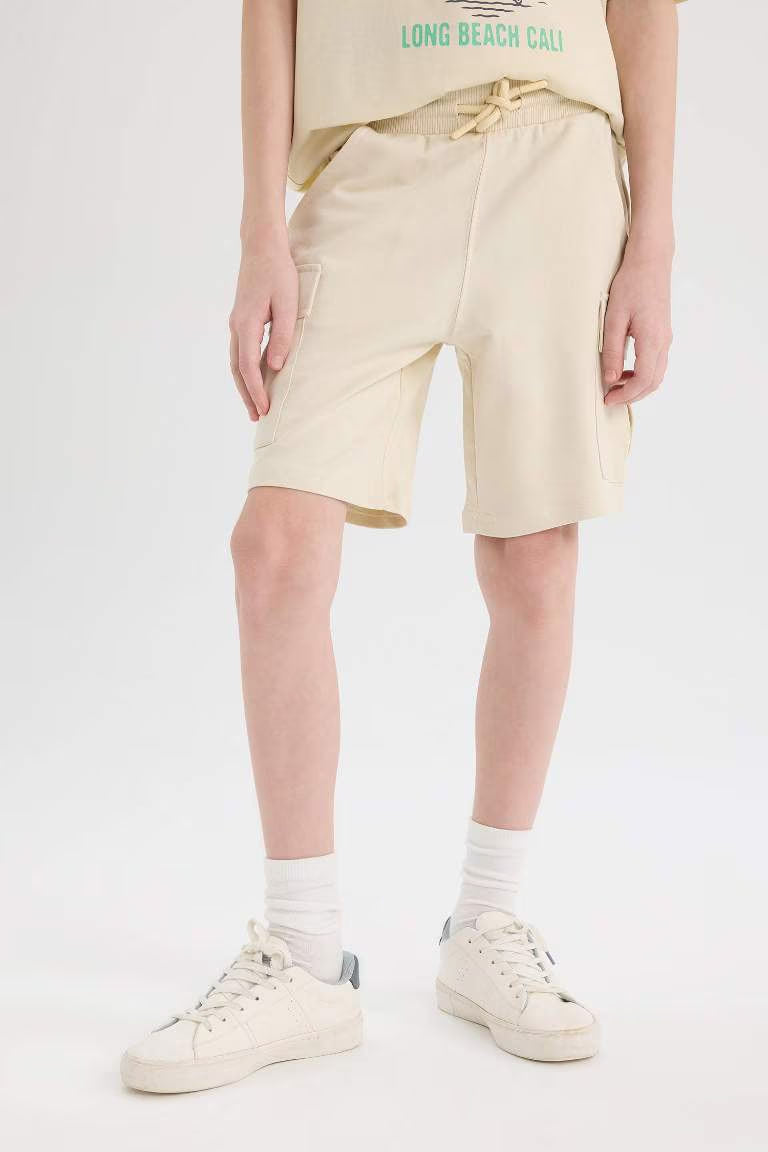 Boy Cargo Pocket Shorts - - Beige