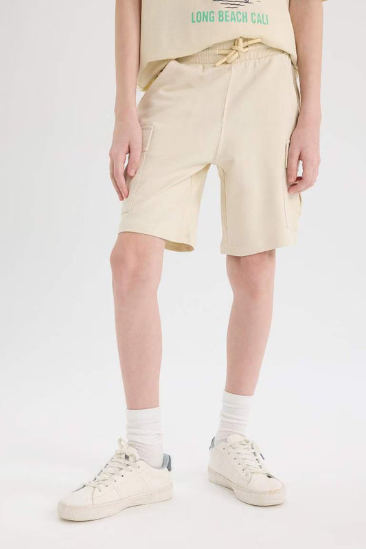 Boy Cargo Pocket Shorts - - Beige