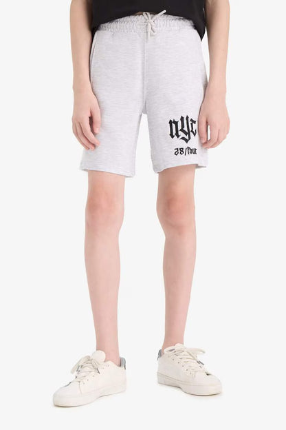 Boy New Regular Fit Sweatshirt Fabric Shorts - - Heather