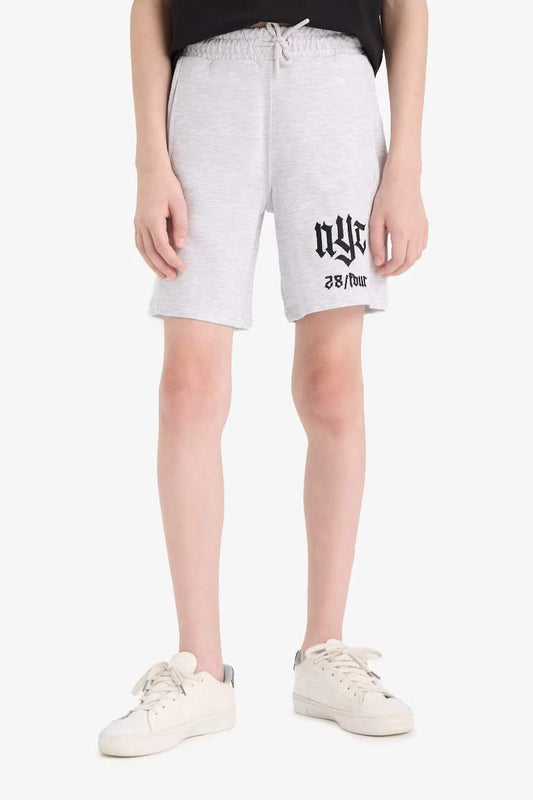 Boy New Regular Fit Sweatshirt Fabric Shorts - - Heather