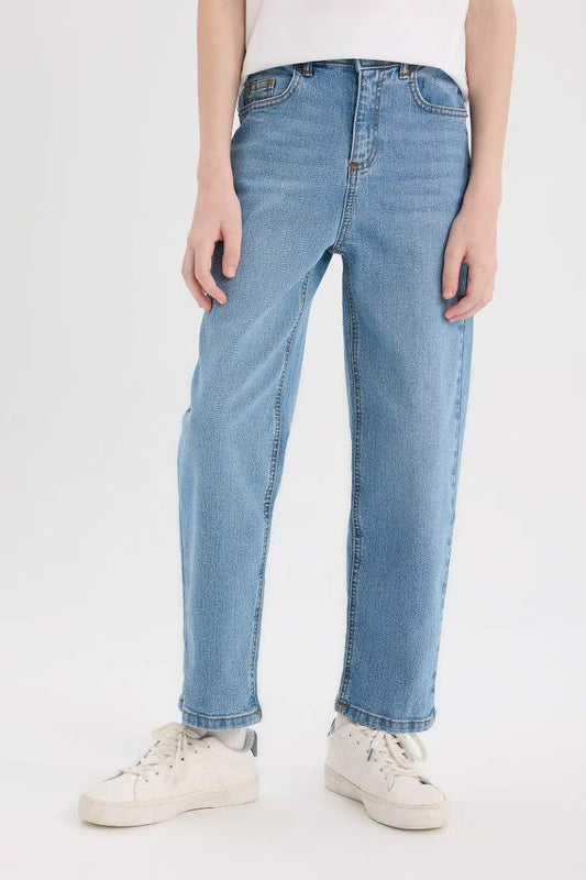 Boy Loose Fit Straight Leg Jeans - - sky