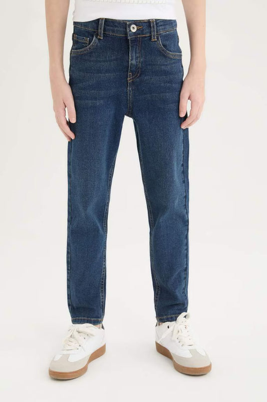 Boy Slim Fit Straight Leg Jeans - - Denim