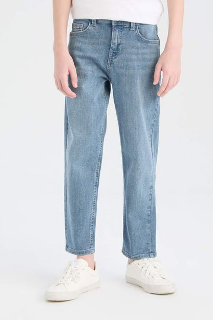 Boy Straight Fit Straight Leg Jeans - - Denim