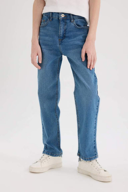 Boy Straight Fit Jeans - - Blue
