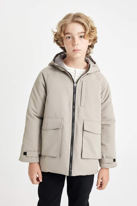 Boy Hooded Water Repellent Raincoat - -