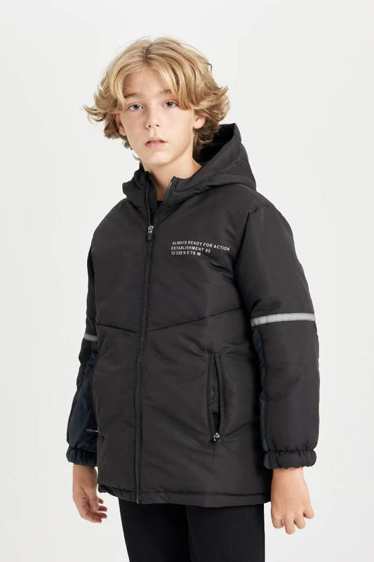 Boy Waterproof Hooded Raincoat - -
