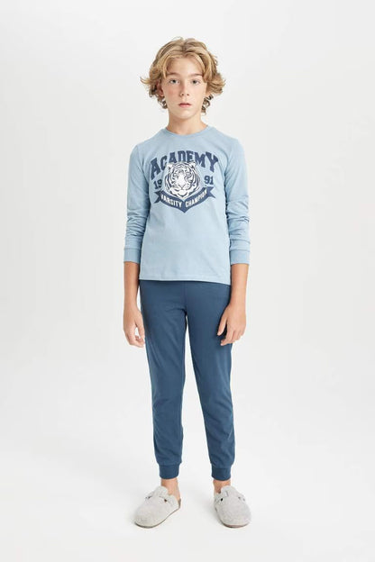 Boy Printed 2 Piece Pajama Set - -